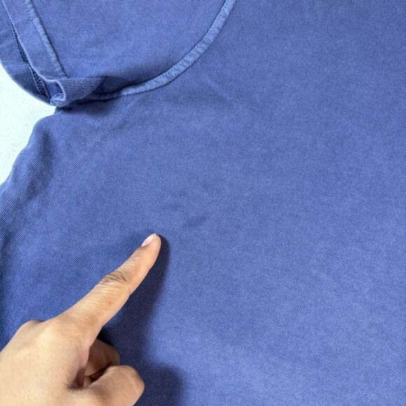 Lucky Brand Shirt Mens Large Short Sleeve Henley Purple Blue Garment Washed - Picture 4 of 9